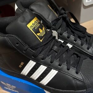 Adidas Black and White Pro Model Sneakers